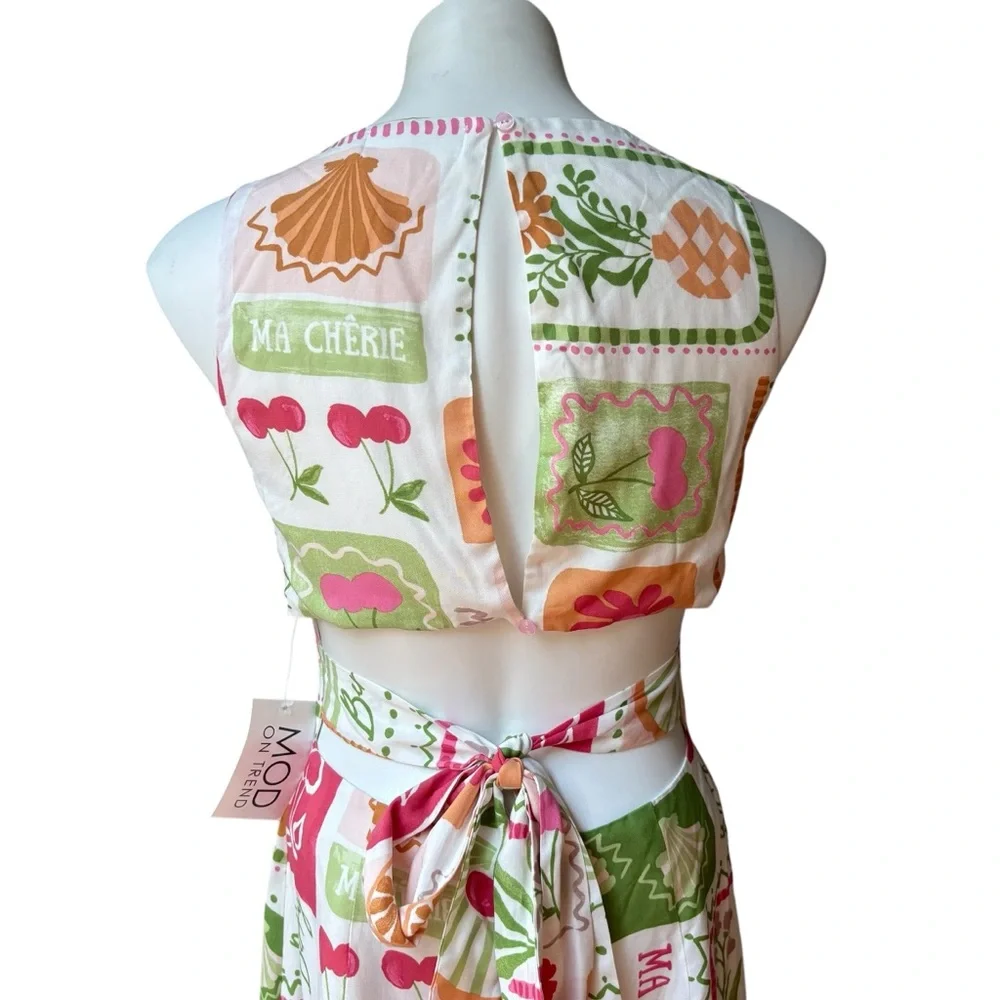 NWT, Mod On Trend Secret Symphony Cutout Tie Back Print Dress!, Sz S - Picture 13 of 16